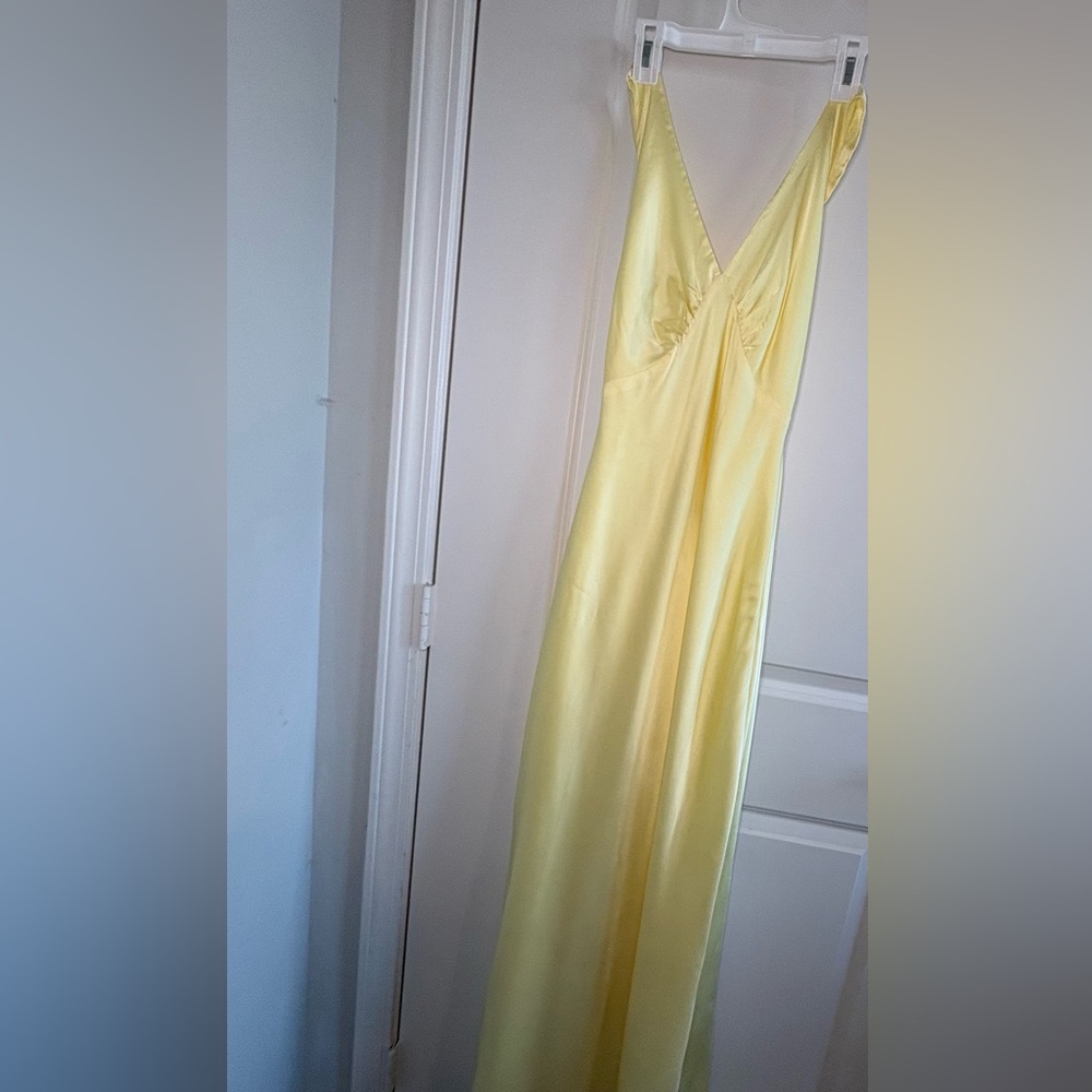 Peppermayo Yellow Halter Backless Gown - Picture 5 of 7